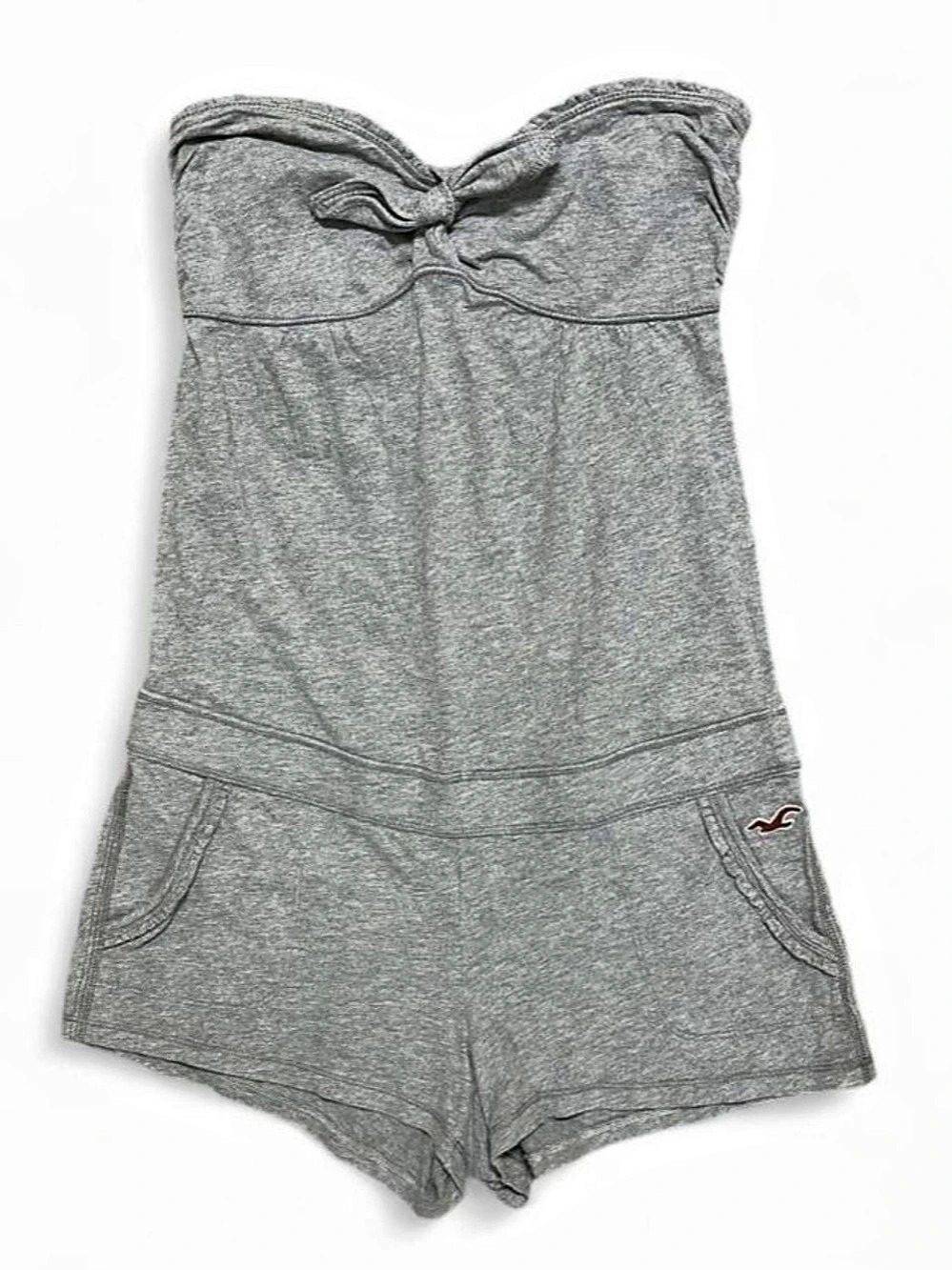 2000s Hollister strapless babydoll romper 🩶